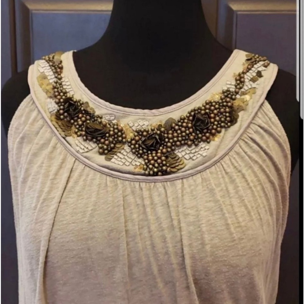 Beige Anthropologie Sleeveless Top